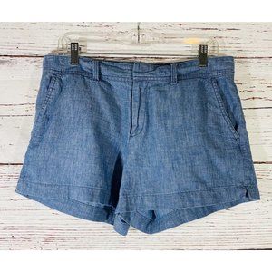 Gap Chambray City Shorts Womens Size 2 Solid Blue Mid Rise 3” Inseam Cotton